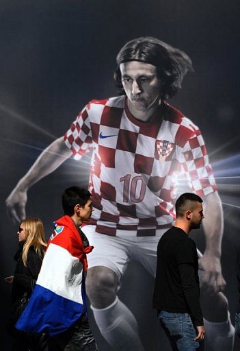 Croatia fans in Zagreb on March 22, 2013 ahead of their team's World Cup qualifier against Serbia